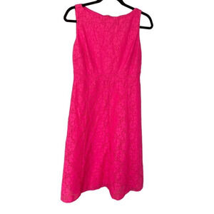 CHAPS Ralph Lauren Women's Sleeveless Pink Eyelet Dress Size 8